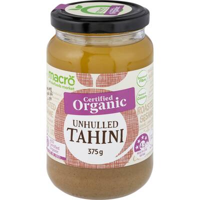 macro organic unhulled tahini 