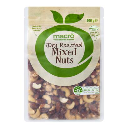 macro mixed nuts dry roasted