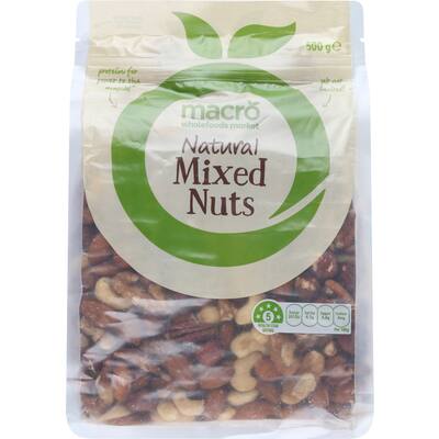 macro natural mixed nuts raw