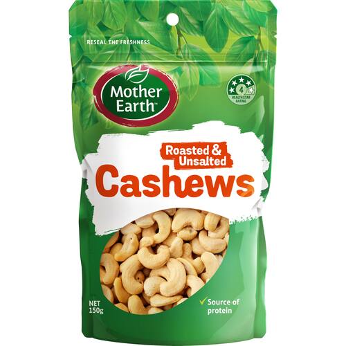 Mother Earth Cashews Roasted Unsalted