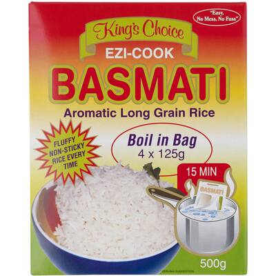 kings choice basmati rice boil in bag 4 x 125g