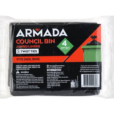 armada wheely bin liner jumbo 240l