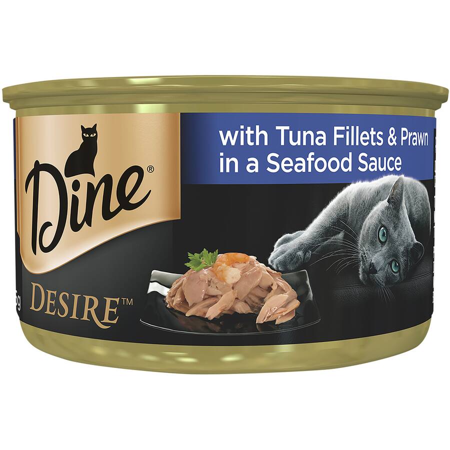 Dine Desire Wet Cat Food Tuna, Prawns In Seafood Sauce