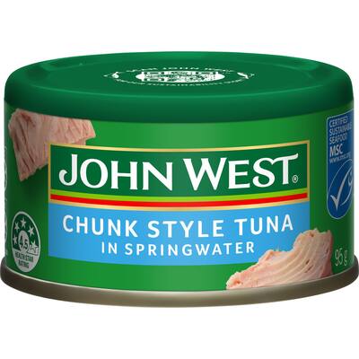 john west chunk style tuna in spring water
