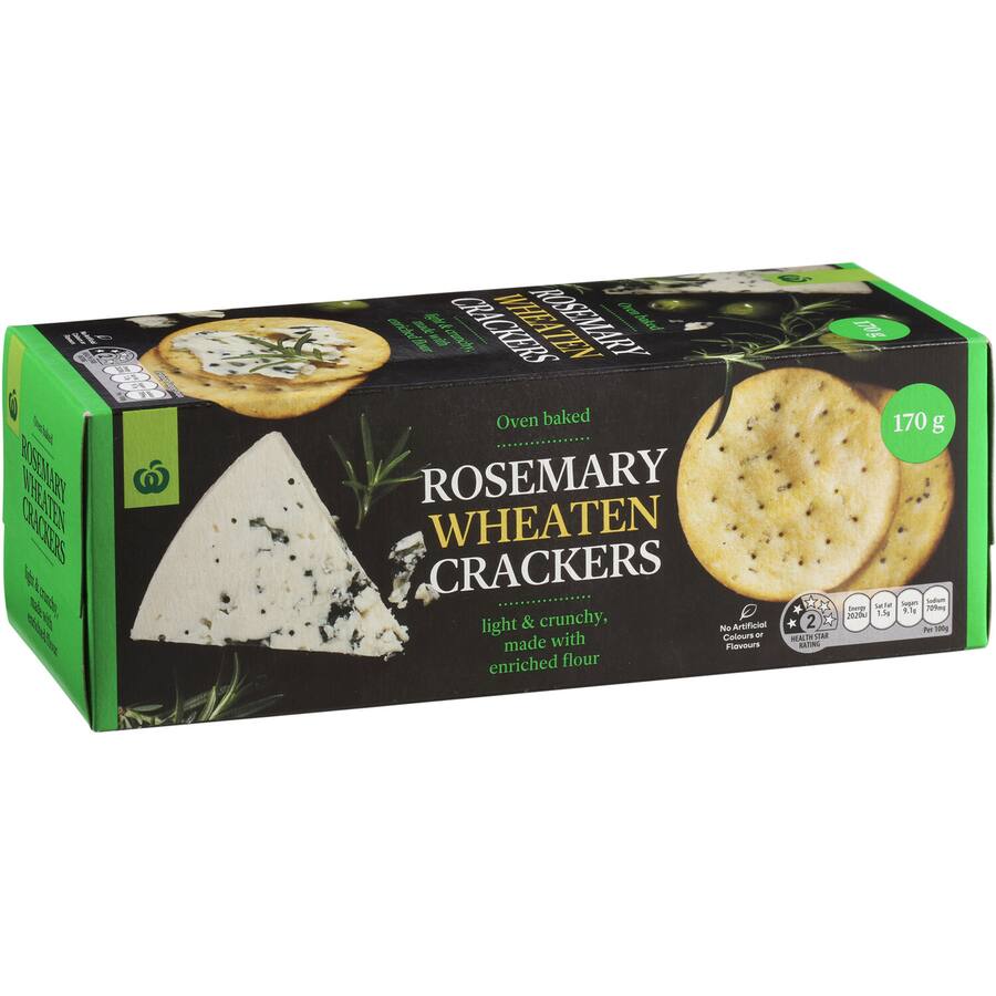 Woolworths Crackers Wheaten Rosemary