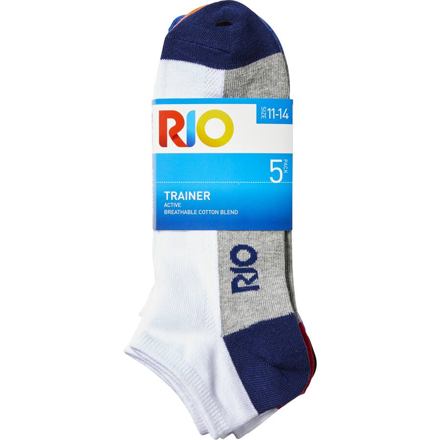 Rio Mens Socks Sports Trainer Liner Size 11