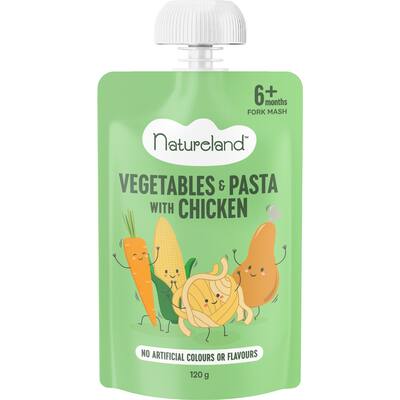 natureland baby food chicken pasta & veges