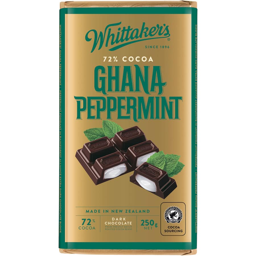 Whittakers Chocolate Dark Ghana & Peppermint 72%