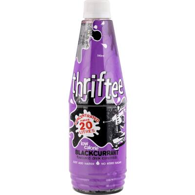 thriftee concentrate blackcurrant cordial