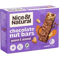 Nice & Natural Peanut & Almond Choc Nut Bars 180g