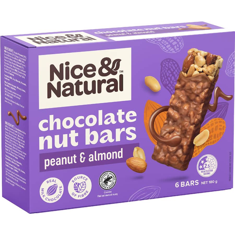 Nice & Natural Nut Bars Choc Peanut & Almond