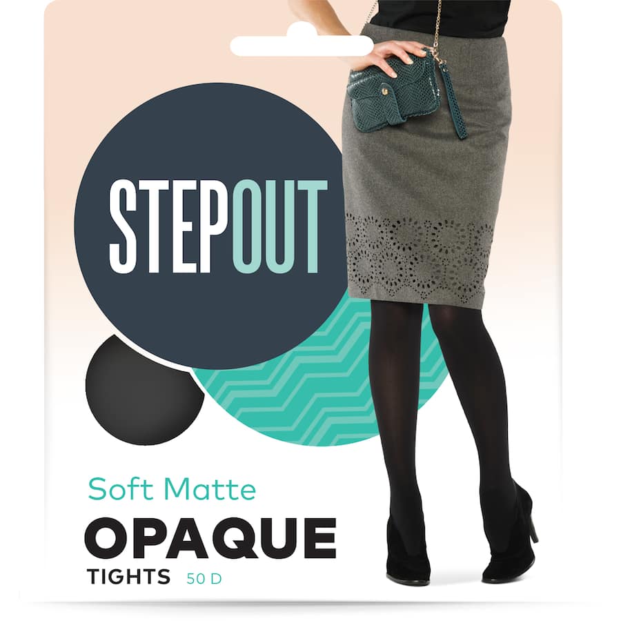 Stepout Du Jour Opaque Tights Tall Black 50 Denier