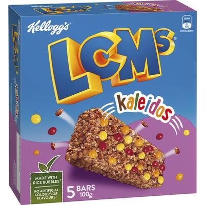 kellogg's lcms cereal bars kaleidos rice bubbles