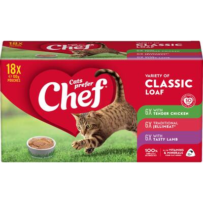 chef classic wet cat food loaf mixed selection