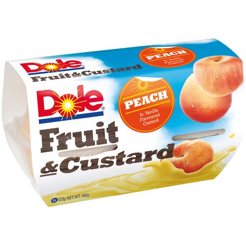 Dole Fruit & Custard Fruit Snack Custard & Peach 492g