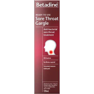 betadine throat gargle sore