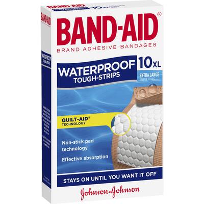 band aid plasters tough strips waterproof extra large