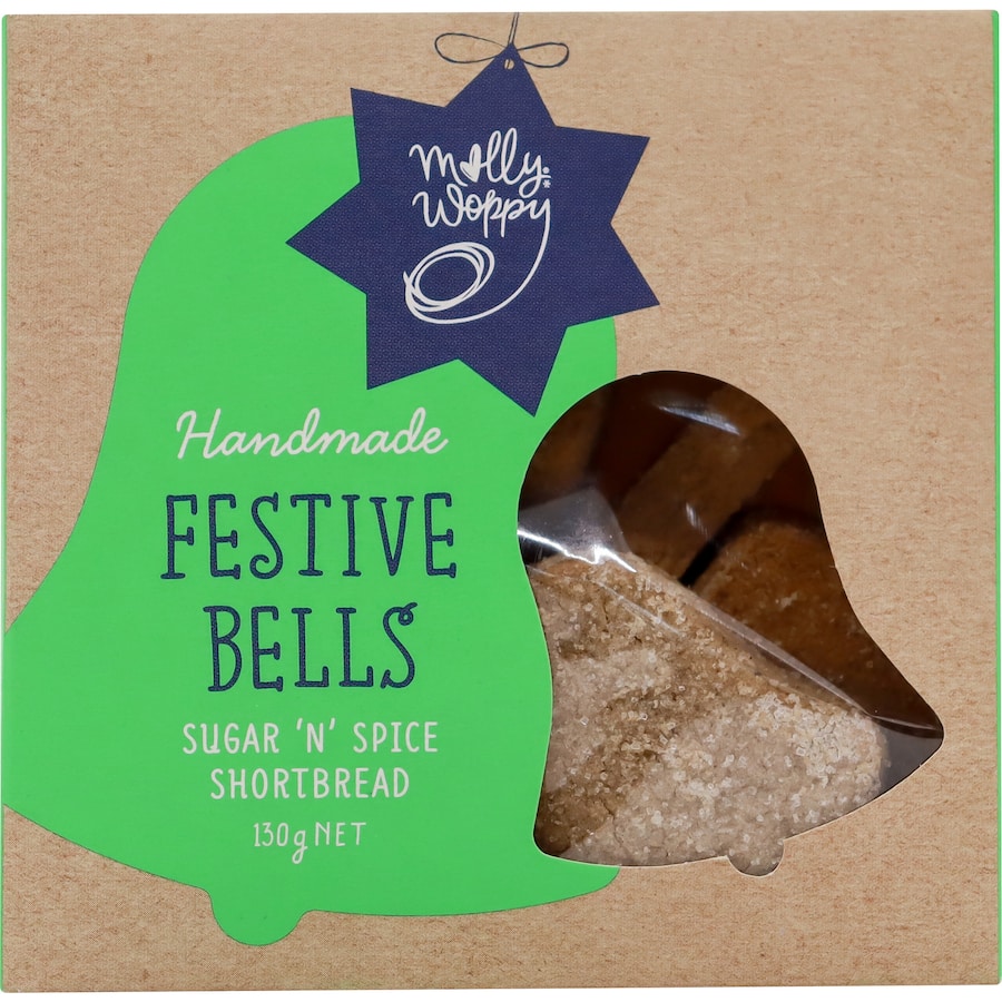 Molly Woppy Shortbread Hand Made Festive Bells