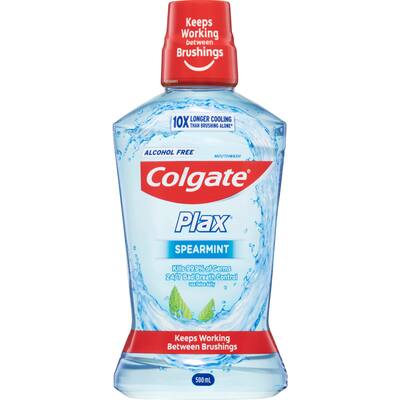 colgate plax antibacterial mouthwash rinse spearmint