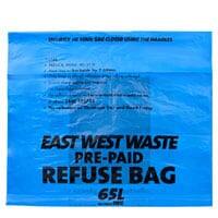 East West Rubbish Bags Blue Prepaid