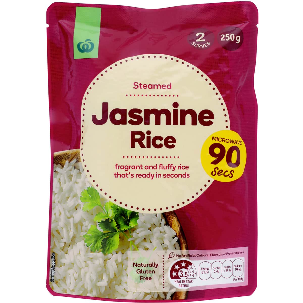 Woolworths Rice Microwaveable Jasmin 250g | bunch