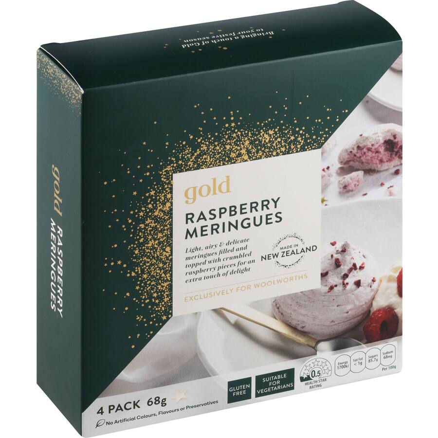 Woolworths Gold Meringues Raspberry Flavoured