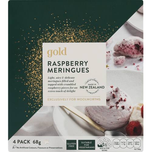 Gold Raspberry Flavoured Meringues 4pk | bunch