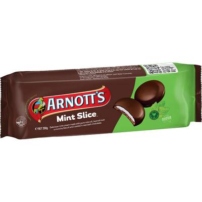 arnotts chocolate biscuits mint slice