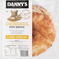 dannys real pita bread plain 400g
