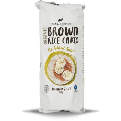 ceres organics rice cakes brown no added salt