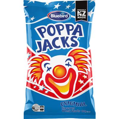 bluebird poppa jacks flavoured wheat snacks original