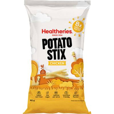 healtheries kidscare potato snack stix roast chicken 160g