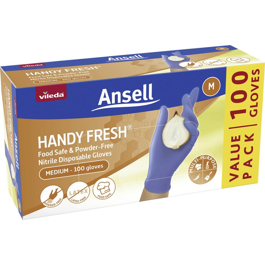 Vileda Ansell Handy Fresh Nitrile Gloves Medium