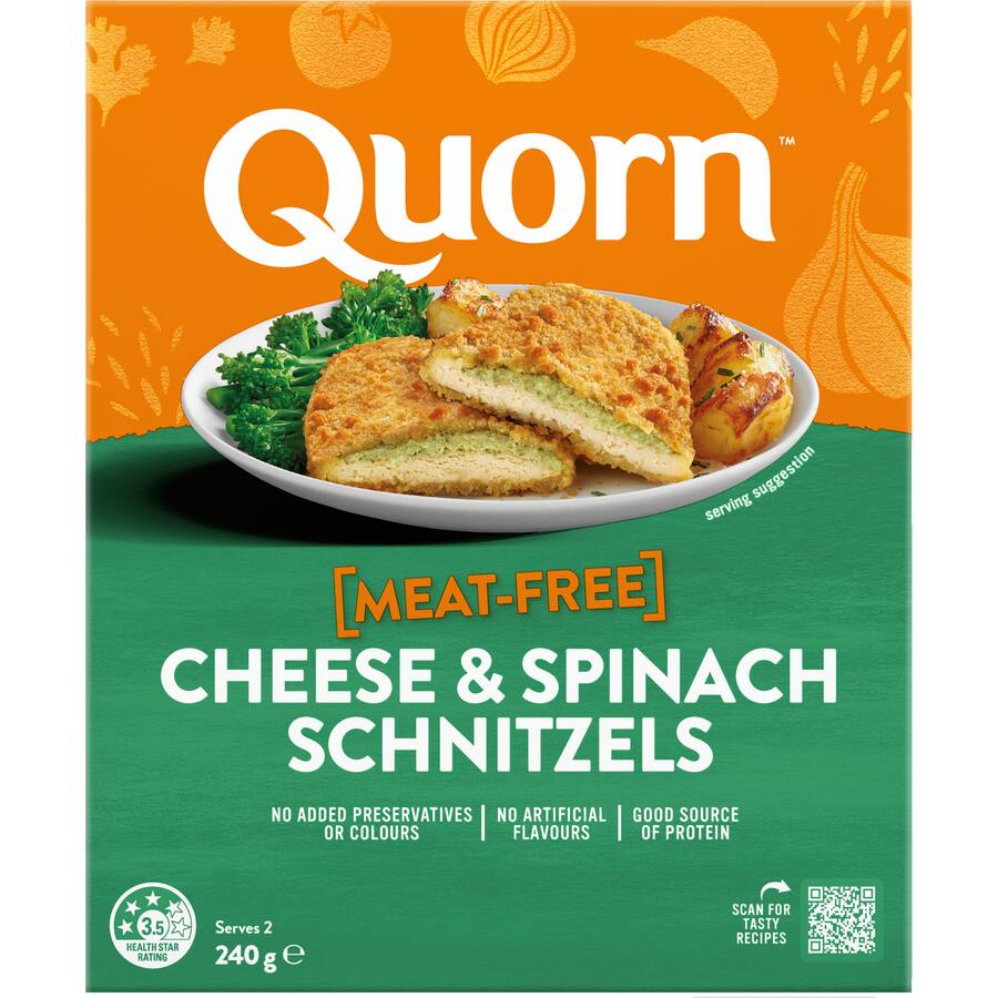 Quorn Vegetarian Meal Cheese & Spinach Schnitzel 2Pack