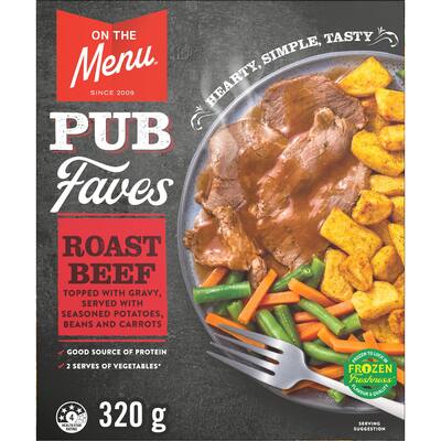 on the menu frozen meal roast beef