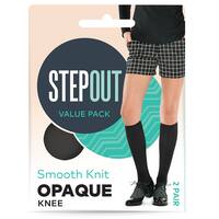 Stepout Du Jour Opaque Knee Highs Black