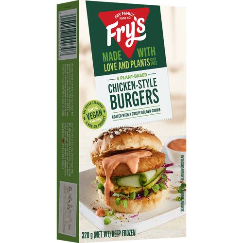 Frys Vegetarian Burgers Meat Free Chicken Style 4pack