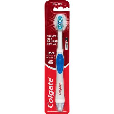 colgate optic white electric toothbrush teeth whitening medium bristle