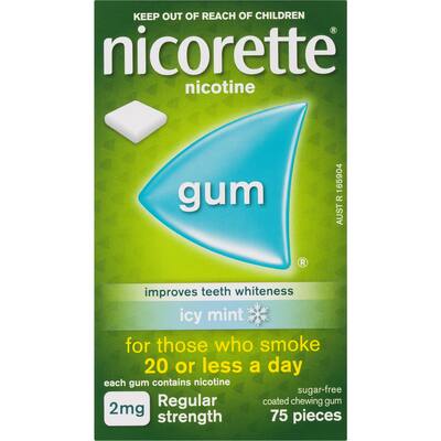 nicorette quit smoking icy mint gum regular 2mg