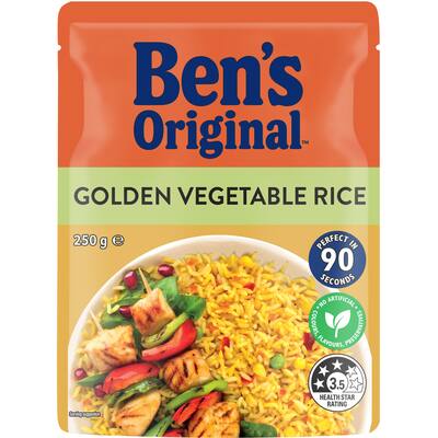 bens original microwave rice golden vegetables