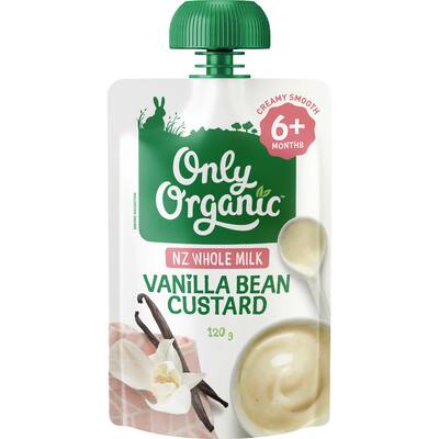 only organic stage 2 baby food vanilla bean custard