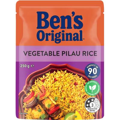 bens original microwave rice vegetable pilau rice
