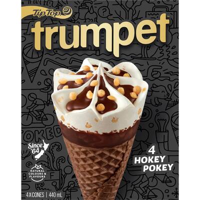 Trumpet ice cream on cone hokey pokey 440ml