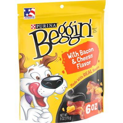 beggin' strips dog treats bacon and cheese