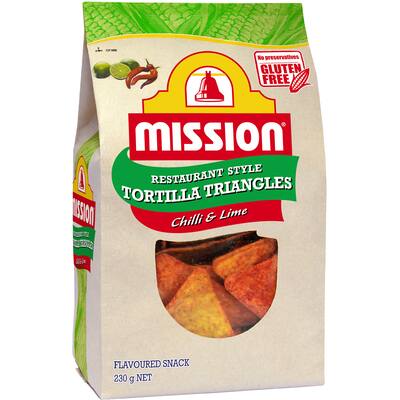 mission corn chips chilli & lime