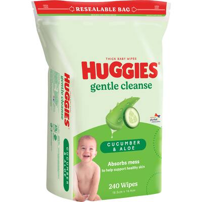 huggies gentle cleanse baby wipes cucumber & aloe