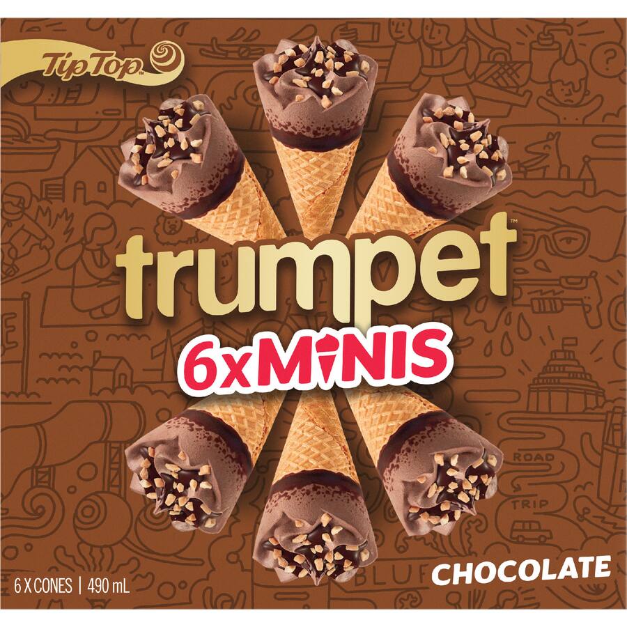 Tip Top Trumpet Frozen Dessert On Cone Chocolate Minis