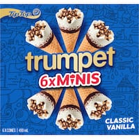 tip top trumpet frozen dessert on cone vanilla minis