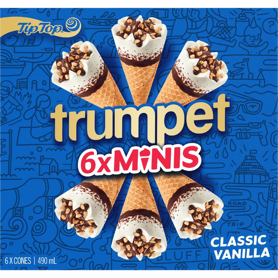 Tip Top Trumpet Frozen Dessert On Cone Vanilla Minis
