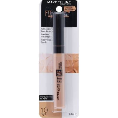 maybelline fit me concealer natural coverage light 10